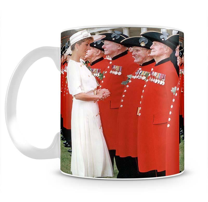 Princess Diana meeting pensioners at Royal Hospital Chelsea Mug - Canvas Art Rocks - 2