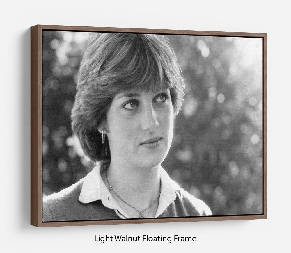 Princess Diana meeting the press for the first time Floating Frame Canvas