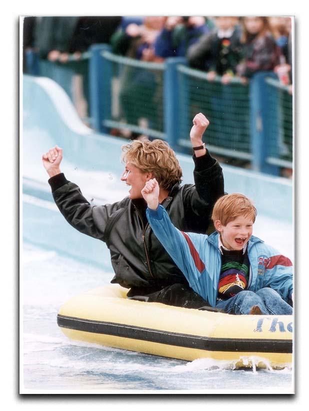 Princess Diana with Prince Harry on a water ride Canvas Print or Poster  - Canvas Art Rocks - 1