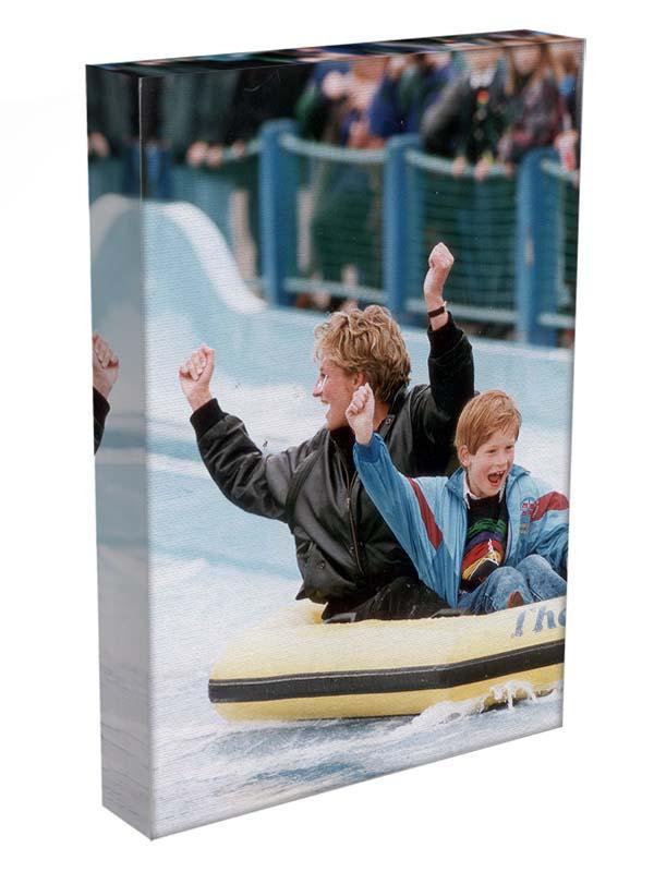Princess Diana with Prince Harry on a water ride Canvas Print or Poster - Canvas Art Rocks - 3