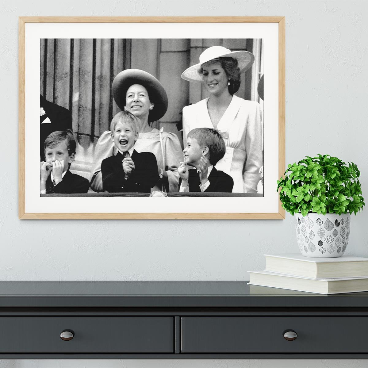 Princess Diana with Prince Harry watching Trooping the Colour Framed Print - Canvas Art Rocks - 3
