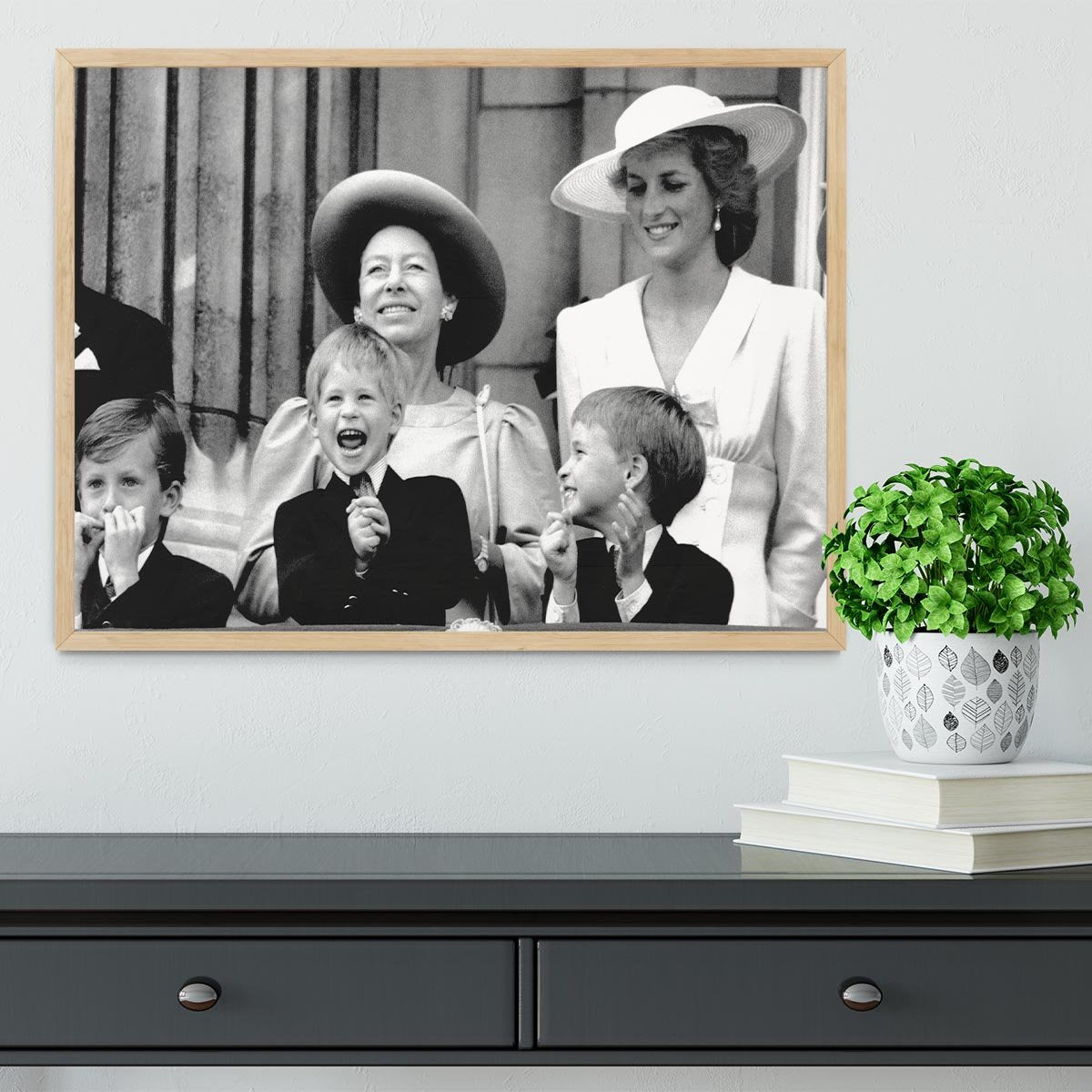 Princess Diana with Prince Harry watching Trooping the Colour Framed Print - Canvas Art Rocks - 4