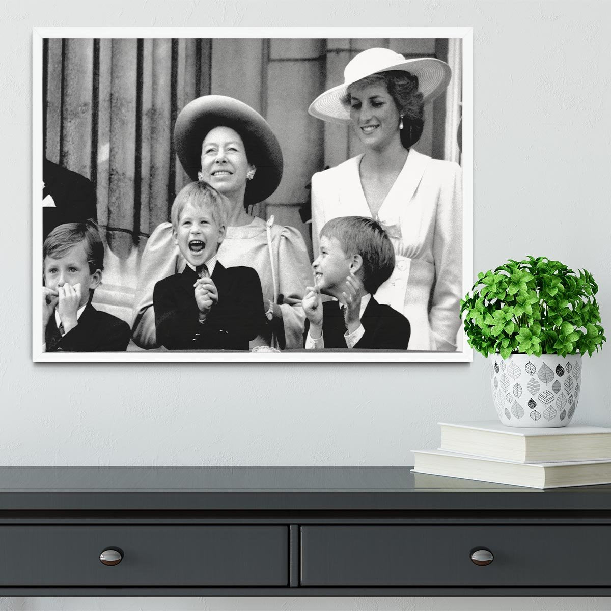 Princess Diana with Prince Harry watching Trooping the Colour Framed Print - Canvas Art Rocks -6
