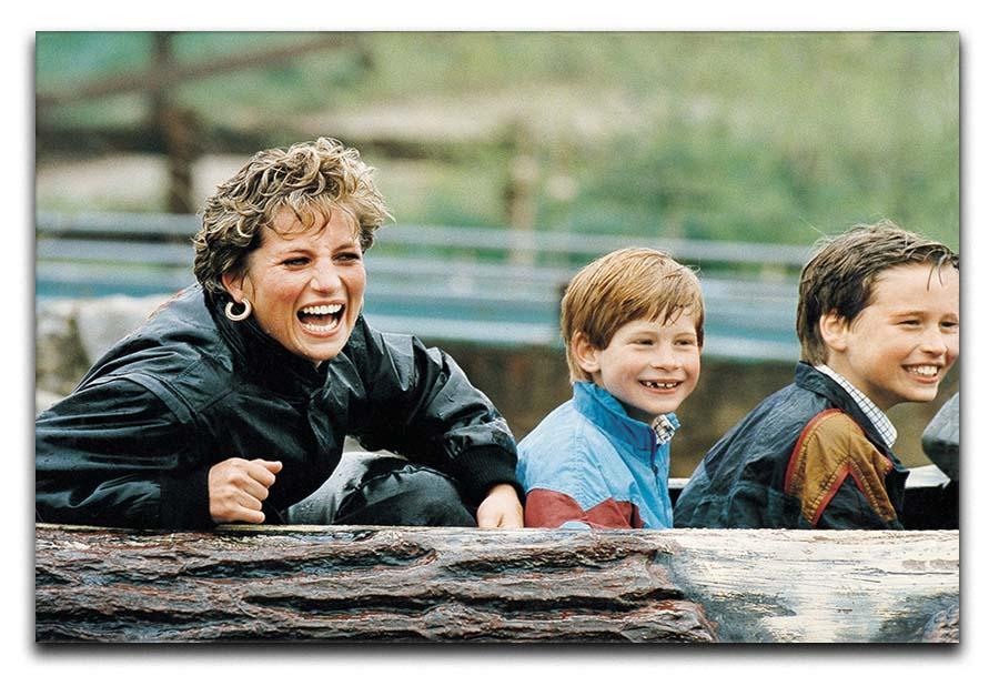 Princess Diana with Prince William and Prince Harry on ride Canvas Print or Poster  - Canvas Art Rocks - 1