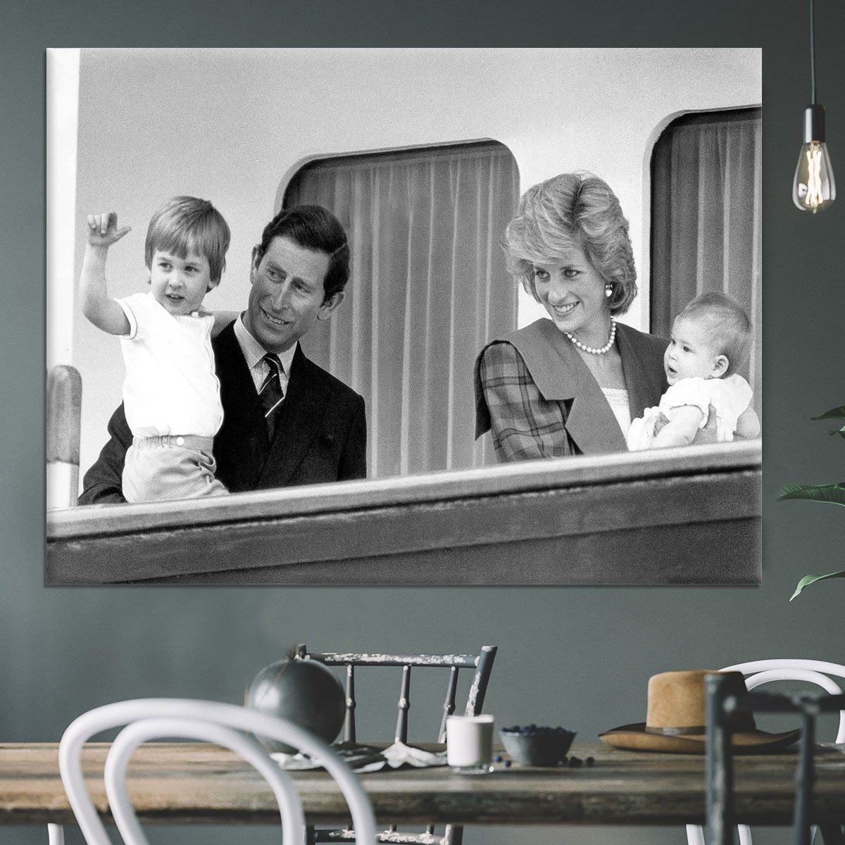Princess Diana with family aboard the Royal Yacht Britannia Canvas Print or Poster