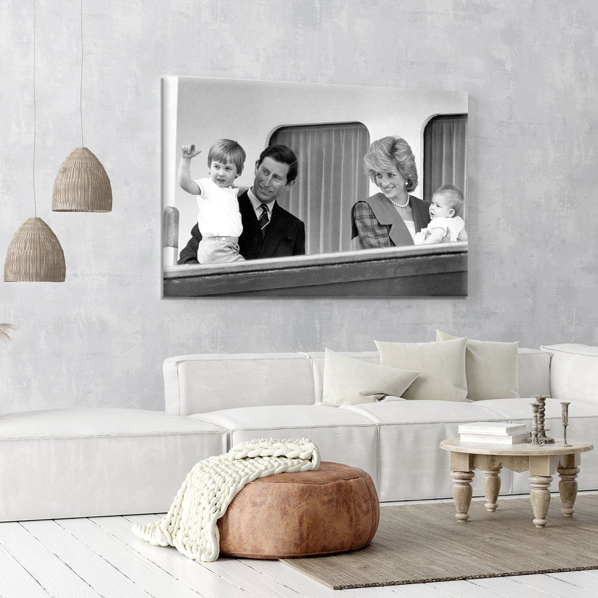 Princess Diana with family aboard the Royal Yacht Britannia Canvas Print or Poster