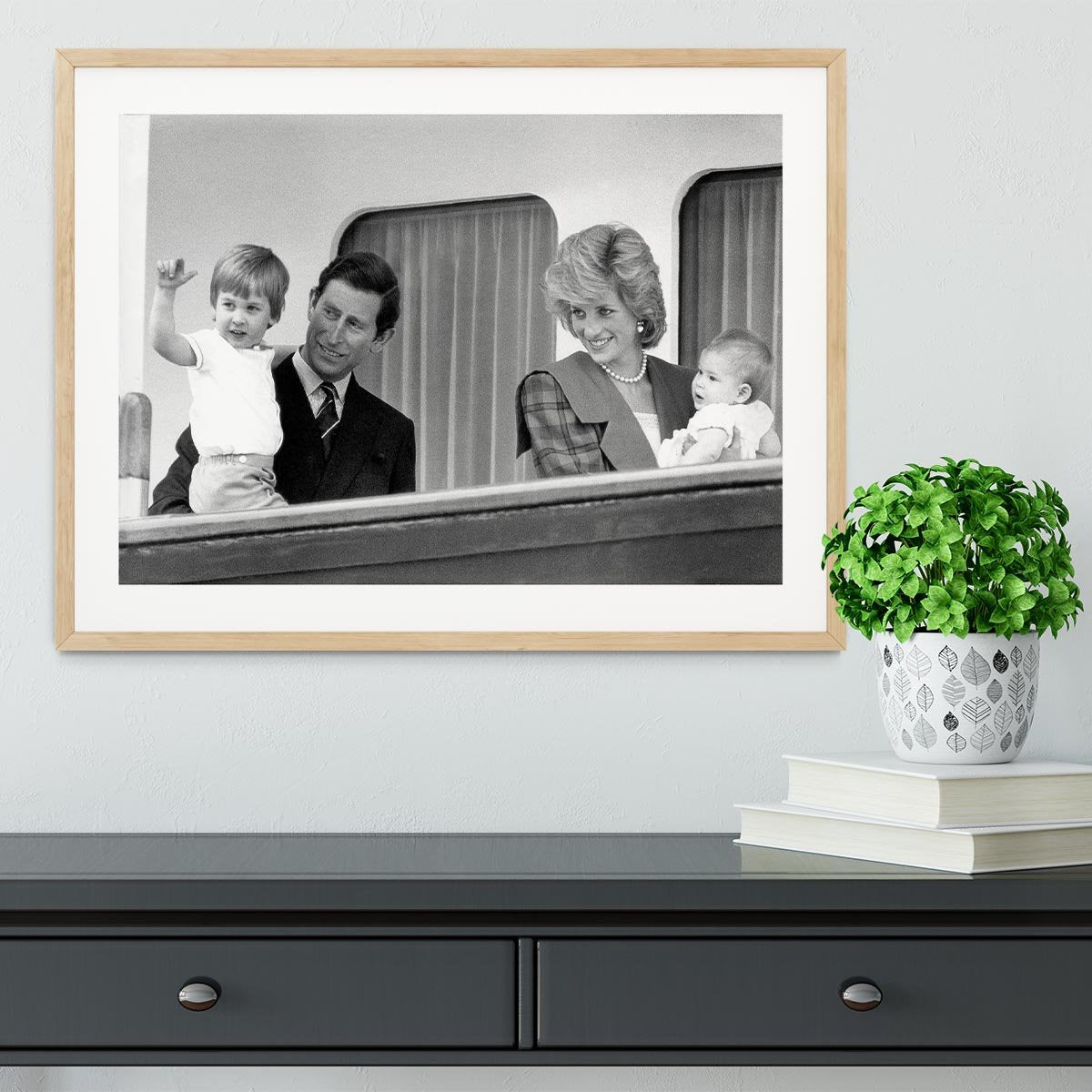 Princess Diana with family aboard the Royal Yacht Britannia Framed Print - Canvas Art Rocks - 3