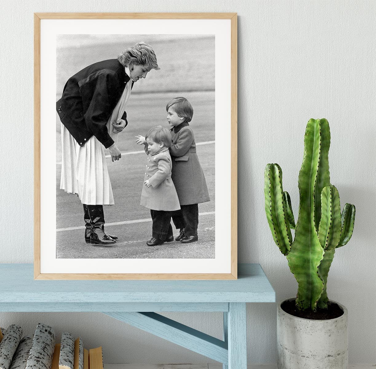 Princess Diana with little Prince Harry and Prince William Framed Print - Canvas Art Rocks - 3