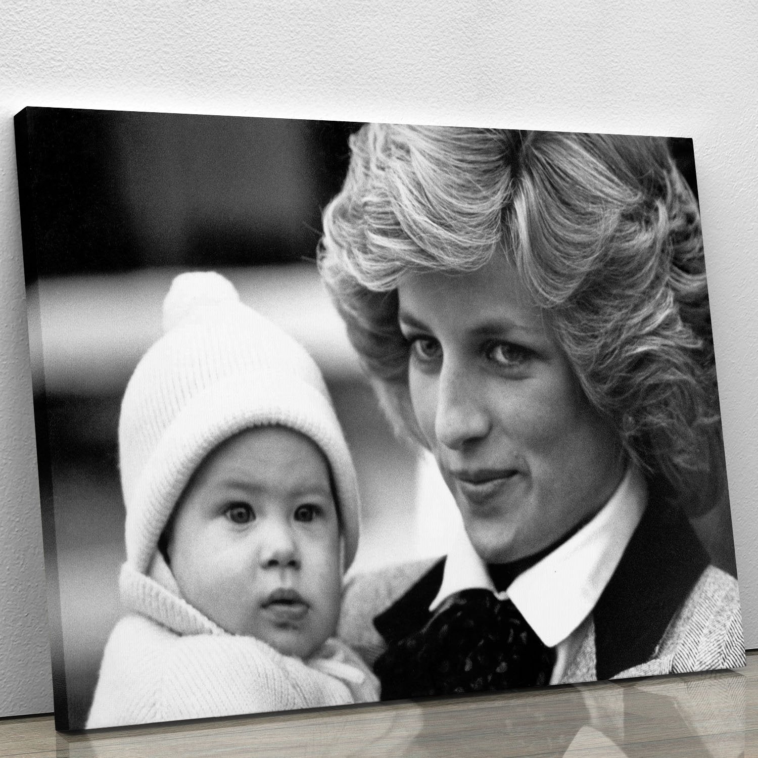 Princess Diana with six month old Prince Harry Canvas Print or Poster