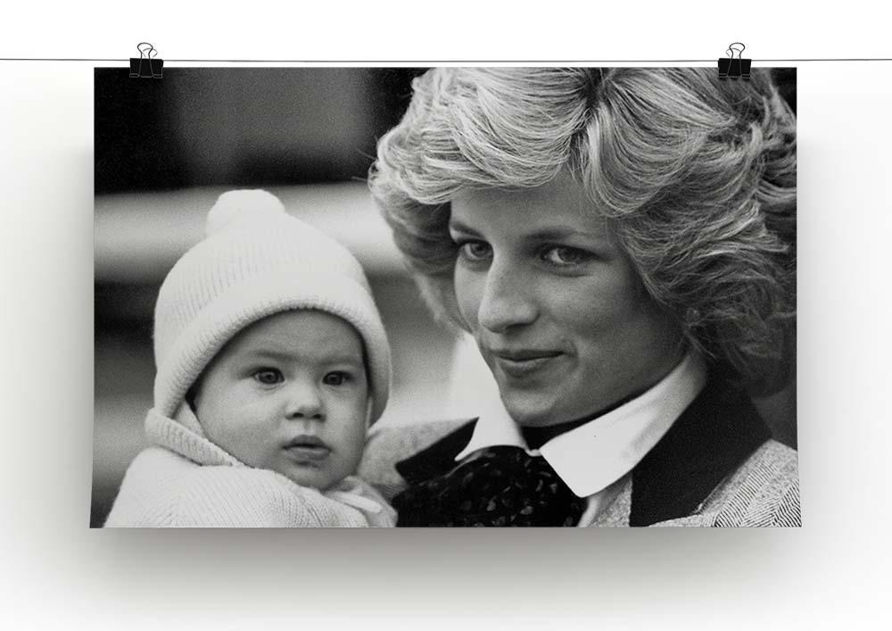 Princess Diana with six month old Prince Harry Canvas Print or Poster - Canvas Art Rocks - 2