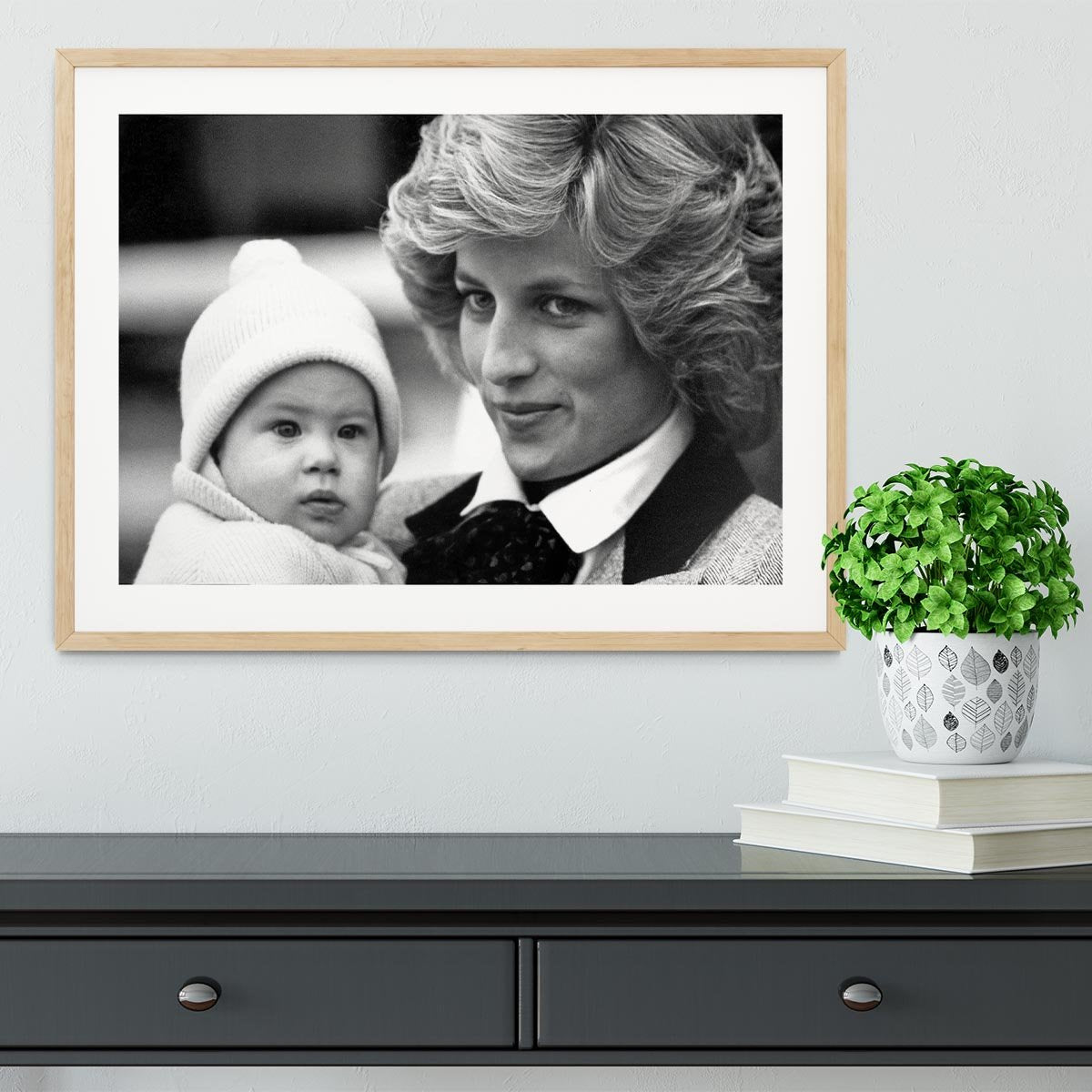 Princess Diana with six month old Prince Harry Framed Print - Canvas Art Rocks - 3