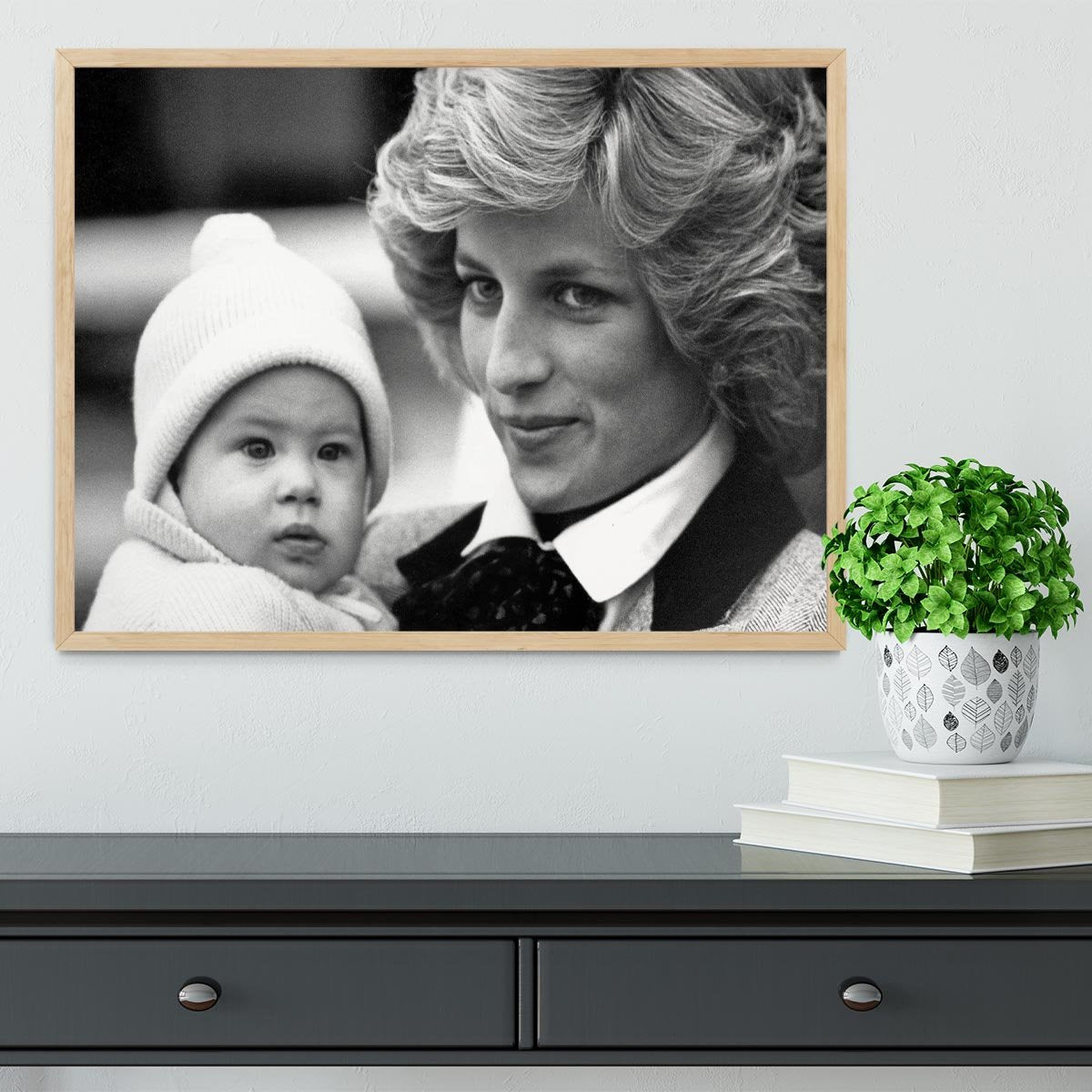 Princess Diana with six month old Prince Harry Framed Print - Canvas Art Rocks - 4