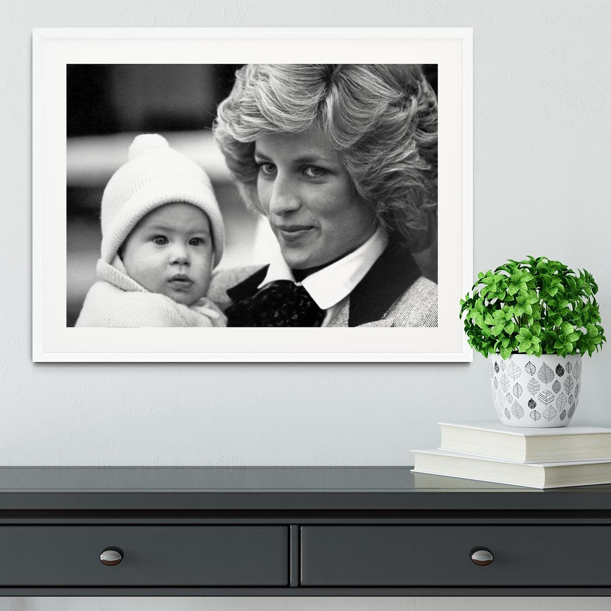 Princess Diana with six month old Prince Harry Framed Print - Canvas Art Rocks - 5