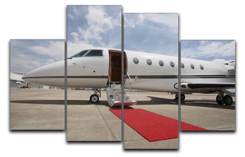 Private airplane with red carpet 4 Split Panel Canvas  - Canvas Art Rocks - 1