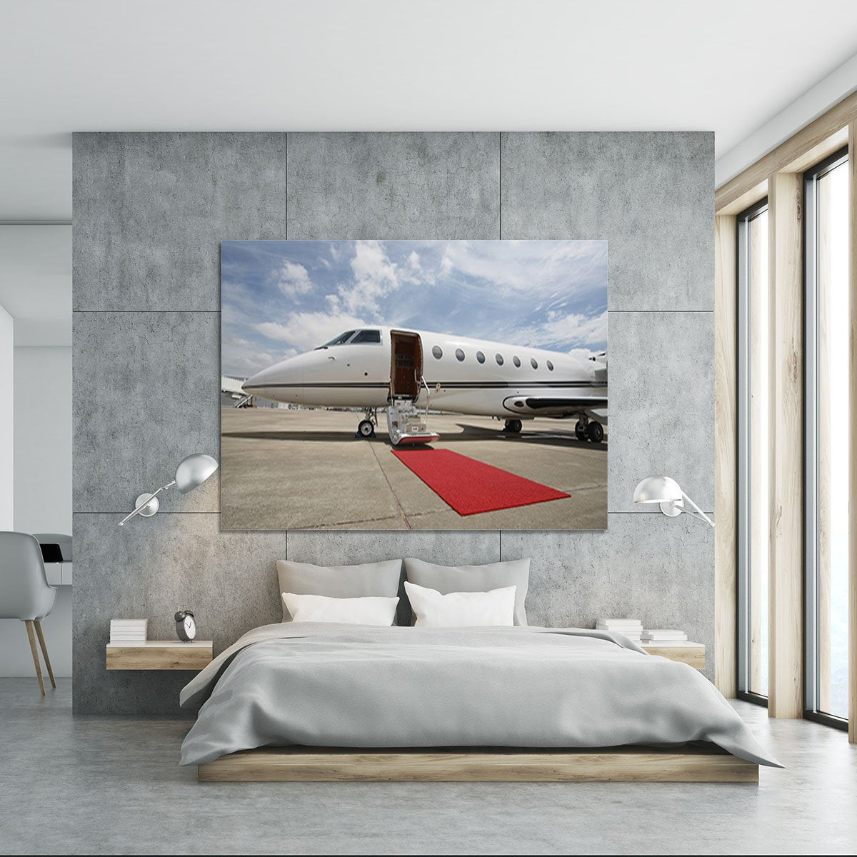 Private airplane with red carpet Canvas Print or Poster