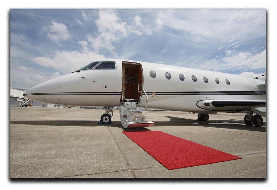 Private airplane with red carpet Canvas Print or Poster  - Canvas Art Rocks - 1