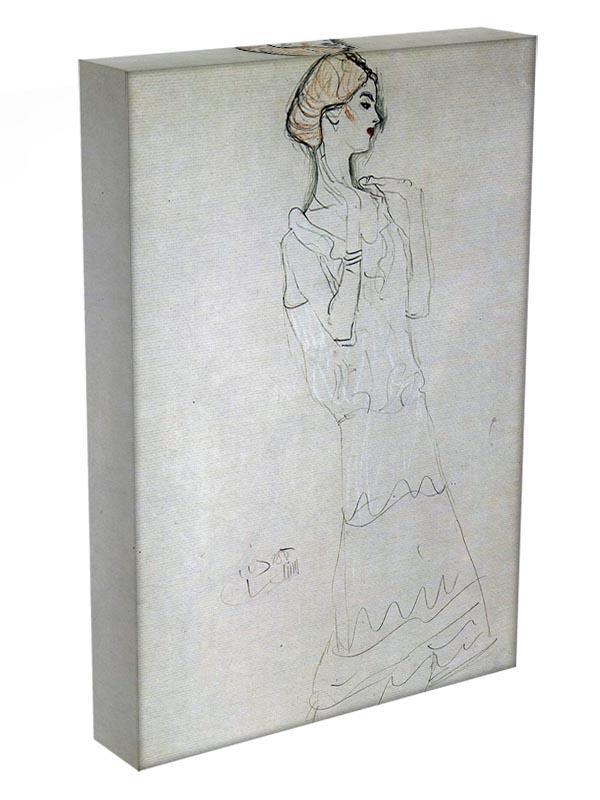 Profile standing female figure with raised arms by Klimt Canvas Print or Poster - Canvas Art Rocks - 3