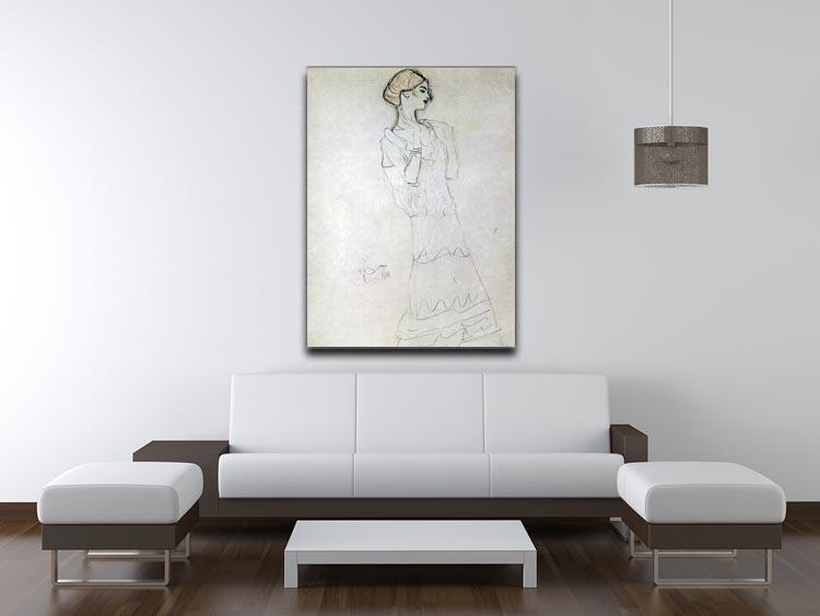 Profile standing female figure with raised arms by Klimt Canvas Print or Poster - Canvas Art Rocks - 4