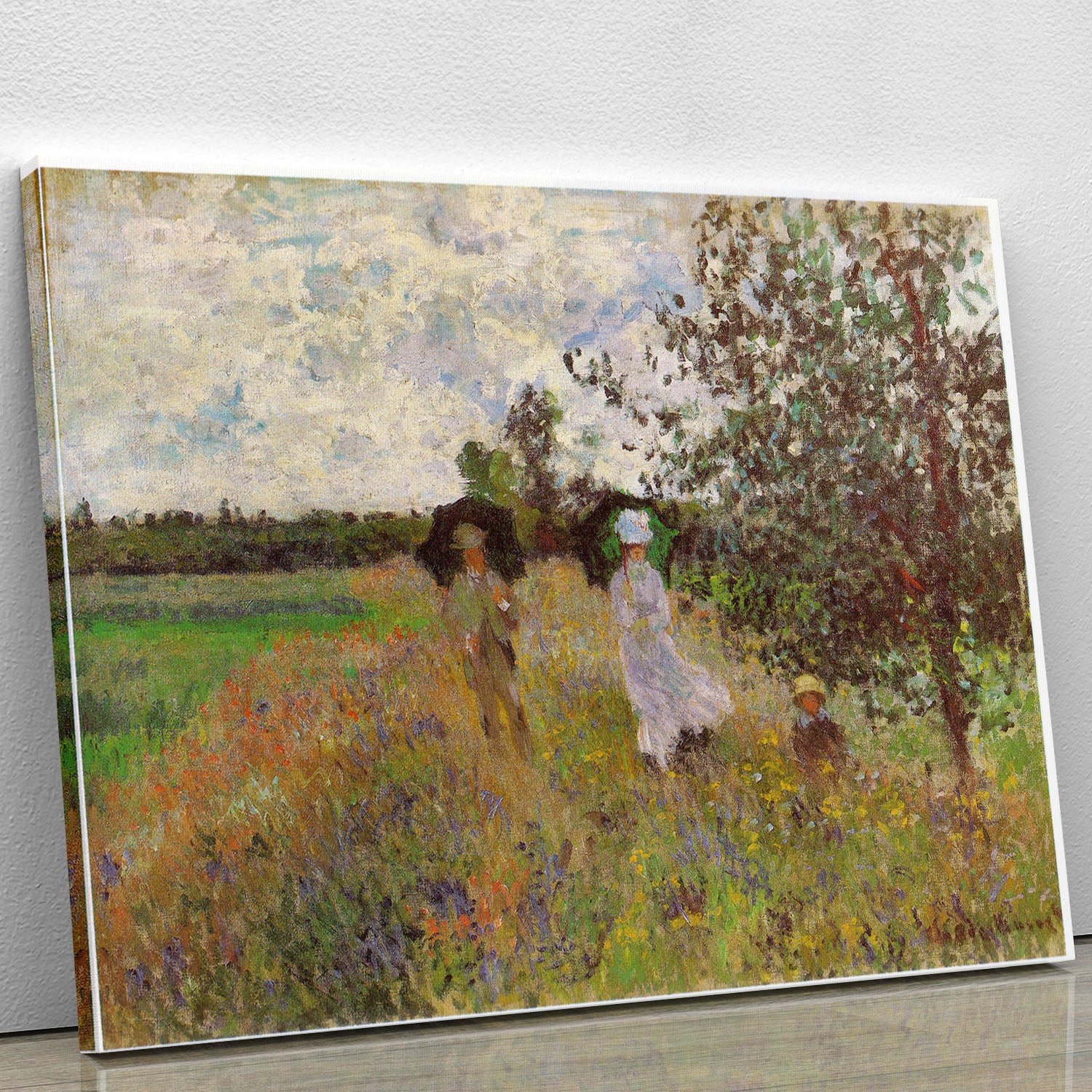 Promenade a Argenteuil 1875 by Monet Canvas Print or Poster - Canvas Art Rocks - 1