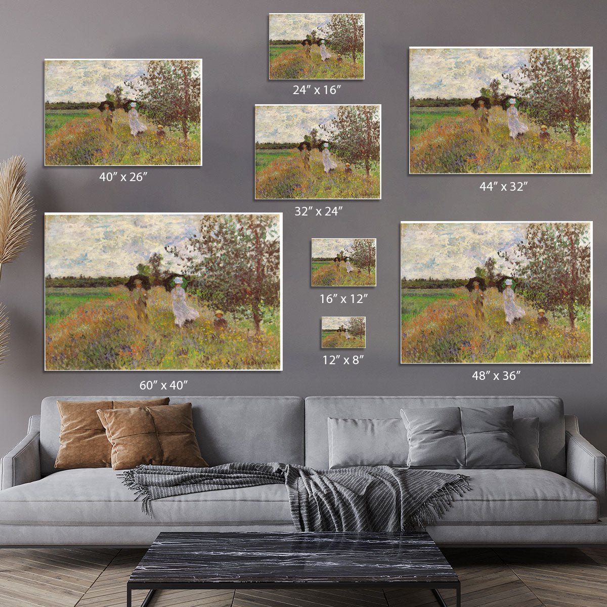 Promenade a Argenteuil 1875 by Monet Canvas Print or Poster - Canvas Art Rocks - 7