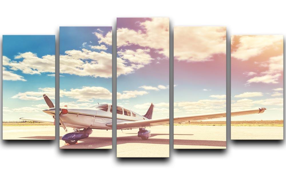 Propeller plane parked 5 Split Panel Canvas  - Canvas Art Rocks - 1