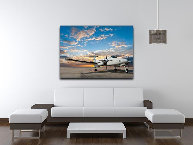 Propeller plane parking at the airport Canvas Print or Poster - Canvas Art Rocks - 4