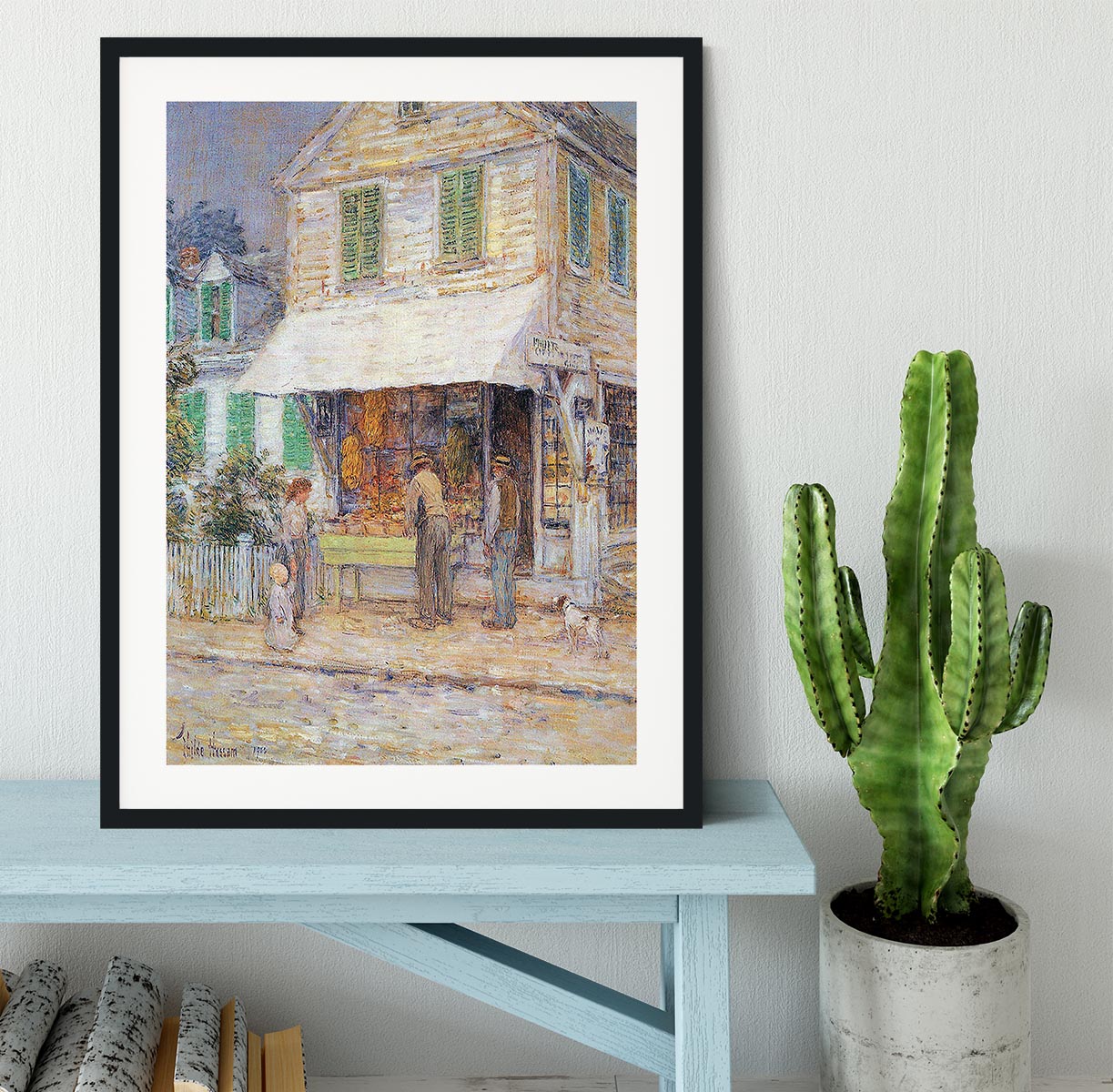 Provincial town by Hassam Framed Print - Canvas Art Rocks - 1