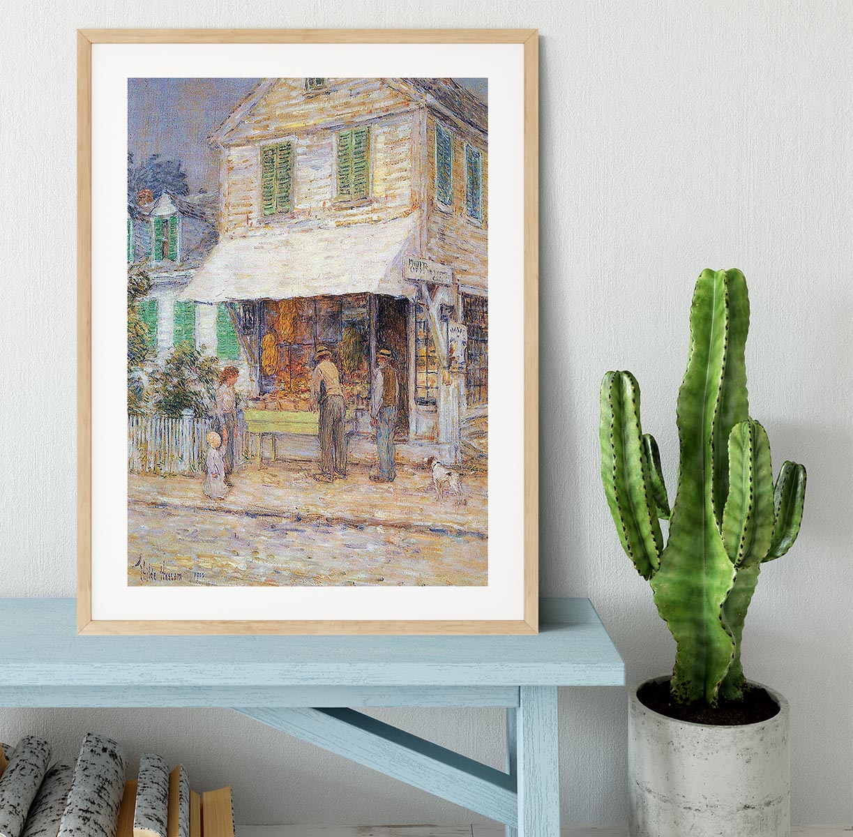 Provincial town by Hassam Framed Print - Canvas Art Rocks - 3