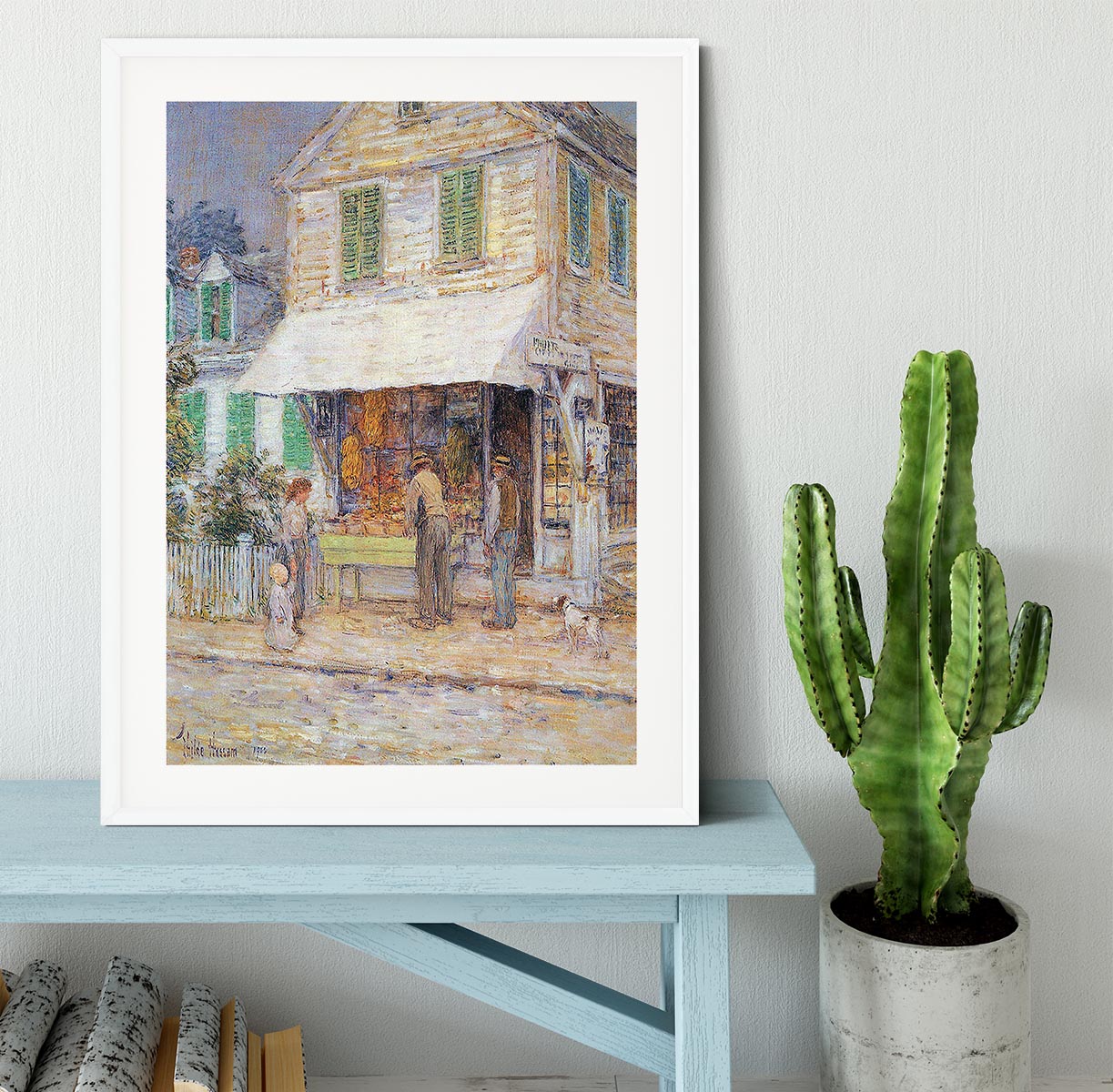 Provincial town by Hassam Framed Print - Canvas Art Rocks - 5