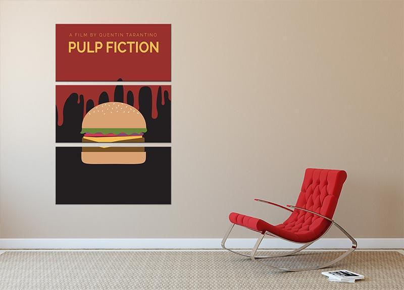 Pulp Fiction Burger Minimal Movie 3 Split Panel Canvas Print - Canvas Art Rocks - 2
