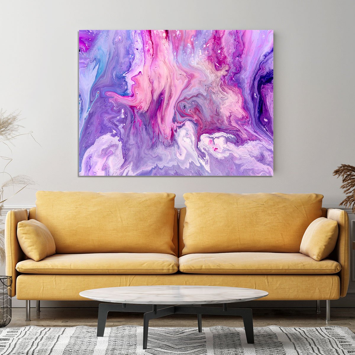 Purple Abstract Marble Canvas Print or Poster