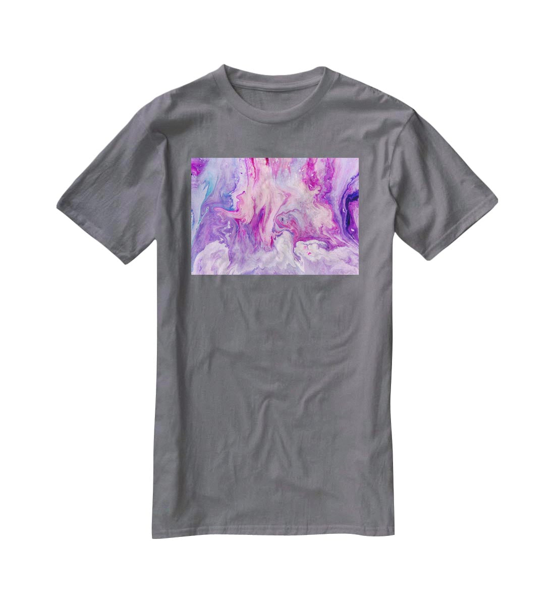 Purple Abstract Marble T-Shirt - Canvas Art Rocks - 3