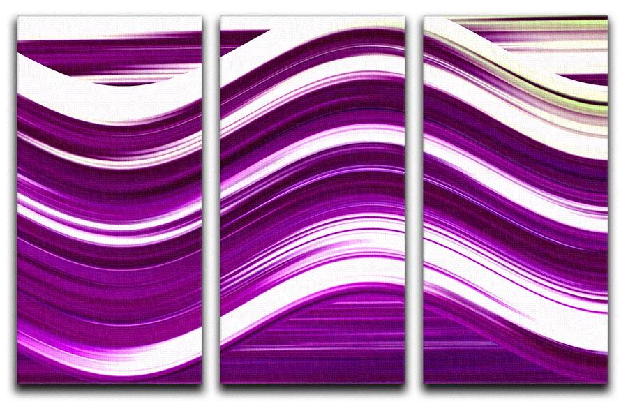 Purple Wave 3 Split Panel Canvas Print - Canvas Art Rocks - 1