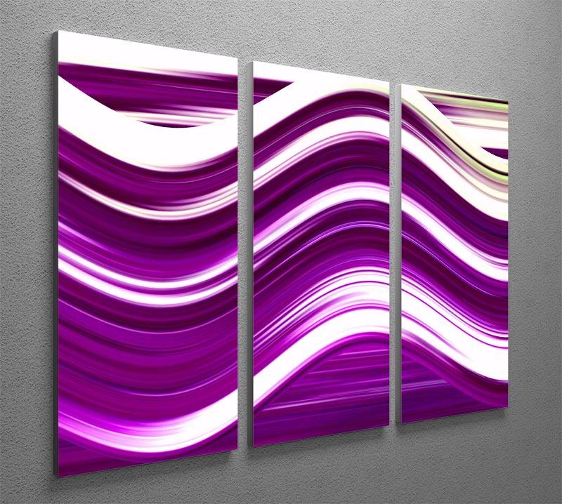 Purple Wave 3 Split Panel Canvas Print - Canvas Art Rocks - 2
