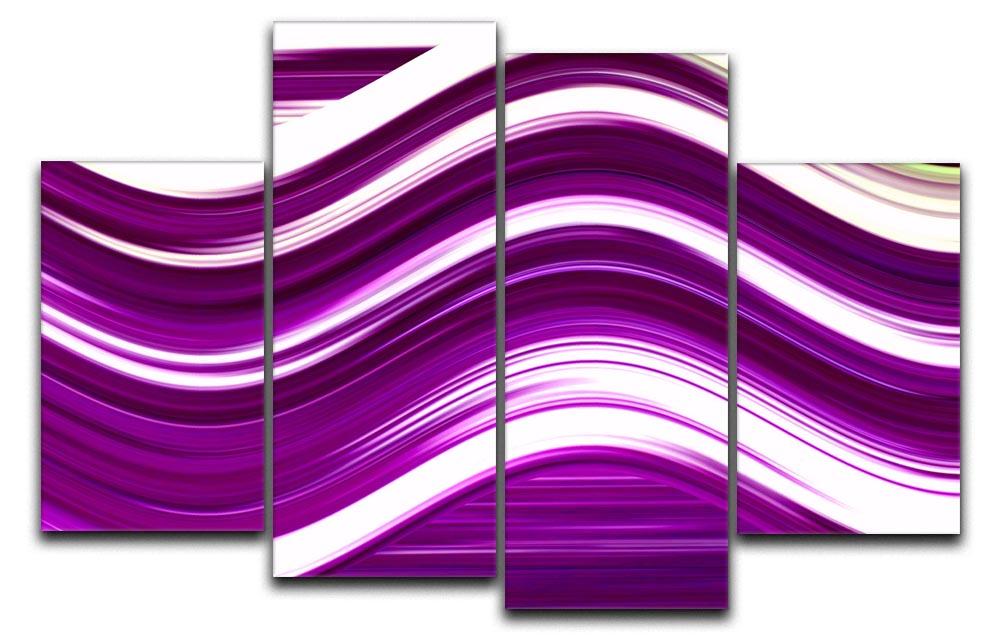 Purple Wave 4 Split Panel Canvas - Canvas Art Rocks - 1