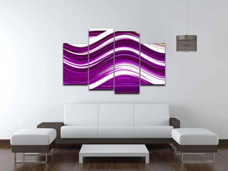 Purple Wave 4 Split Panel Canvas - Canvas Art Rocks - 3
