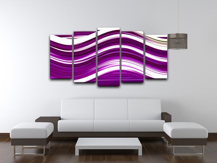 Purple Wave 5 Split Panel Canvas - Canvas Art Rocks - 3