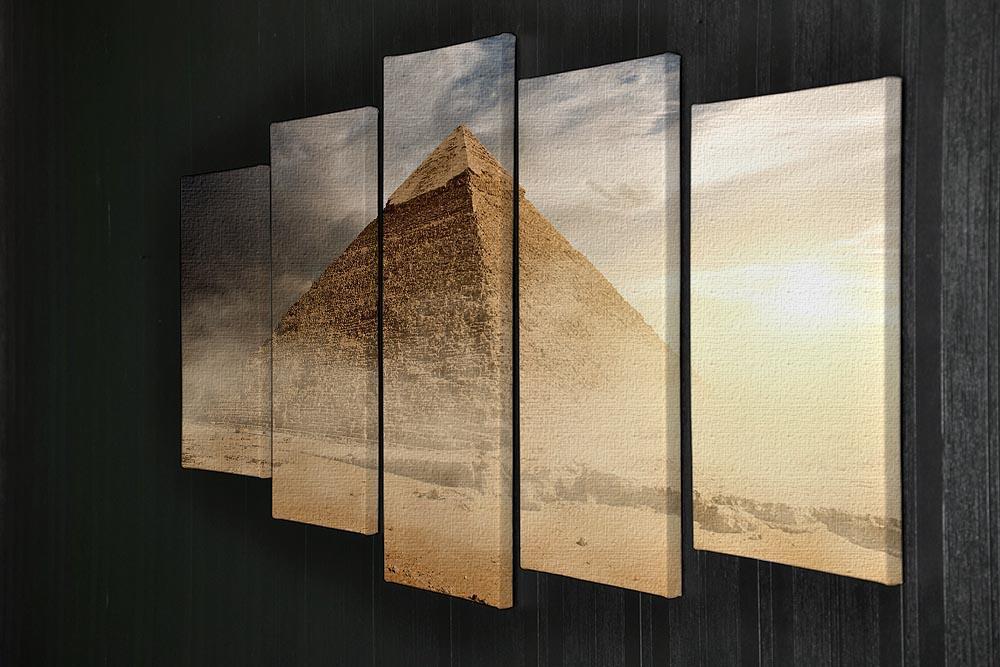 Pyramid in sand dust under clouds 5 Split Panel Canvas  - Canvas Art Rocks - 2