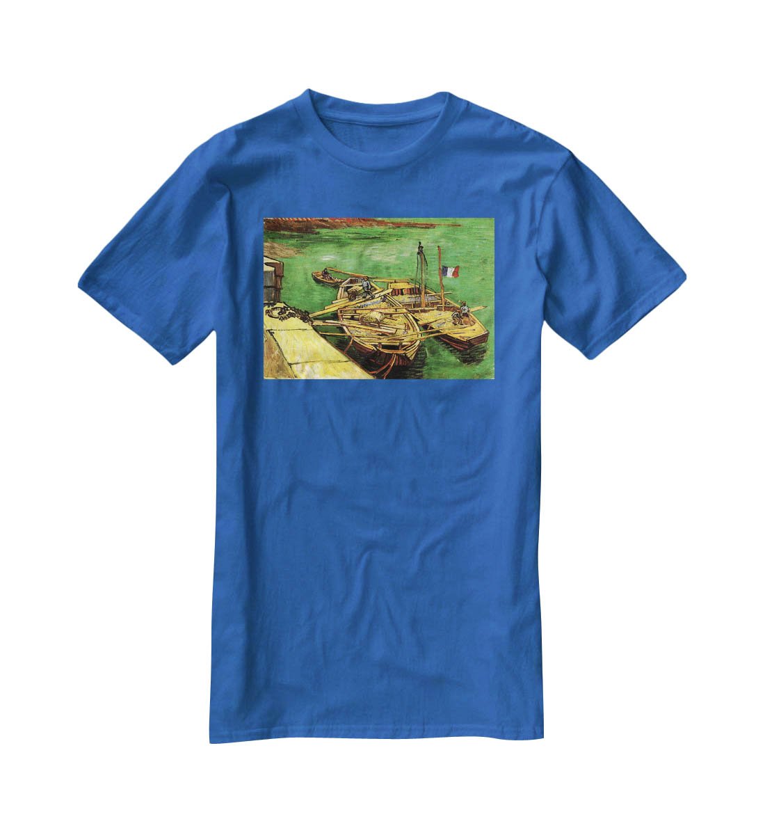 Quay with Men Unloading Sand Barges by Van Gogh T-Shirt - Canvas Art Rocks - 2