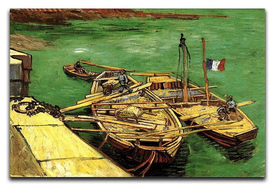 Quay with Men Unloading Sand Barges by Van Gogh Canvas Print & Poster  - Canvas Art Rocks - 1