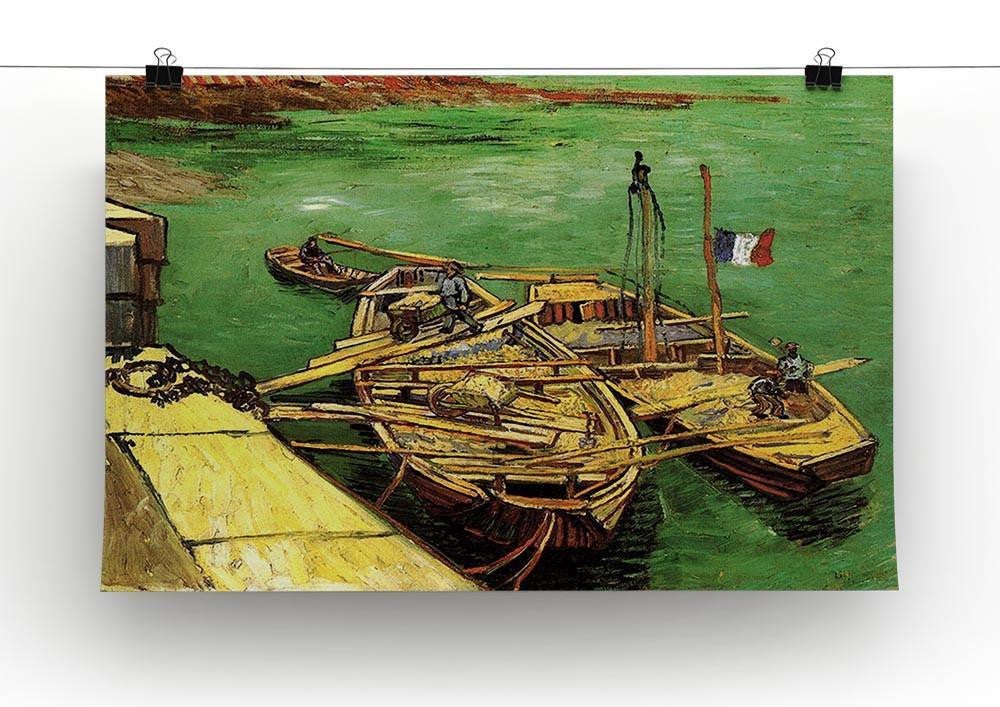 Quay with Men Unloading Sand Barges by Van Gogh Canvas Print & Poster - Canvas Art Rocks - 2