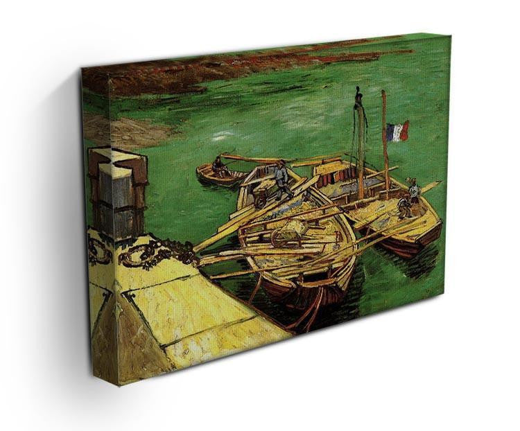 Quay with Men Unloading Sand Barges by Van Gogh Canvas Print & Poster - Canvas Art Rocks - 3