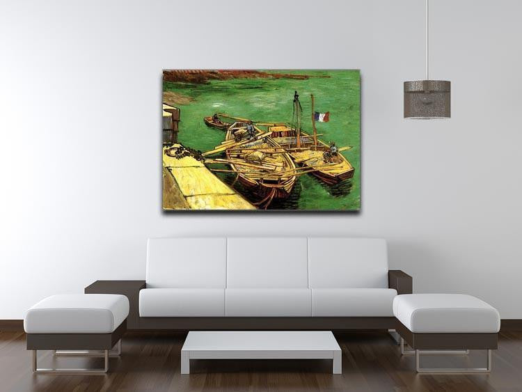 Quay with Men Unloading Sand Barges by Van Gogh Canvas Print & Poster - Canvas Art Rocks - 4
