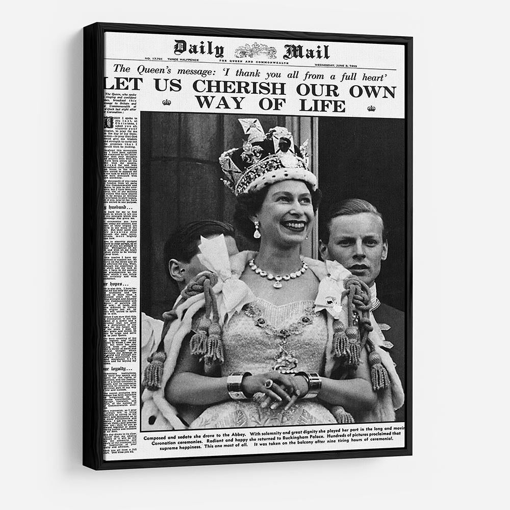 Queen Elizabeth II Coronation Daily Mail front page 3 June 1953 HD Metal Print