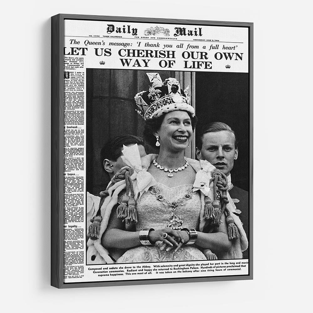 Queen Elizabeth II Coronation Daily Mail front page 3 June 1953 HD Metal Print