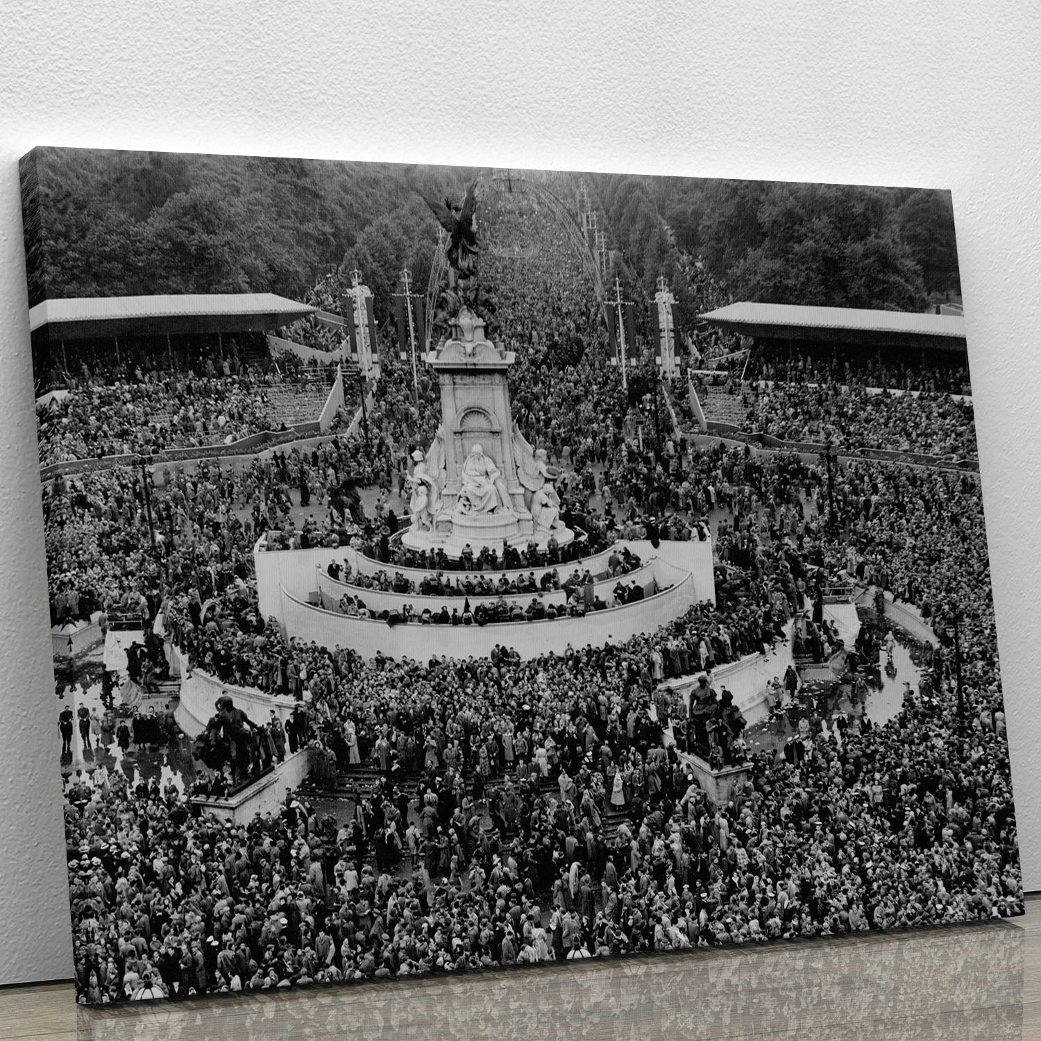 Queen Elizabeth II Coronation crowds at Buckingham Palace Canvas Print or Poster