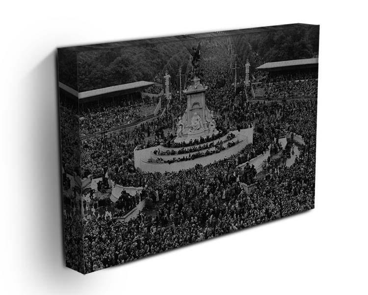 Queen Elizabeth II Coronation crowds at Buckingham Palace Canvas Print or Poster - Canvas Art Rocks - 3