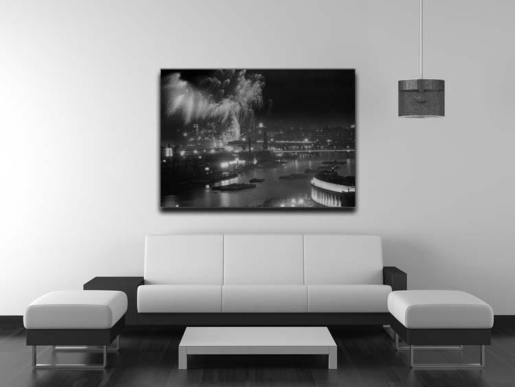 Queen Elizabeth II Coronation evening fireworks on the Thames Canvas Print or Poster - Canvas Art Rocks - 4