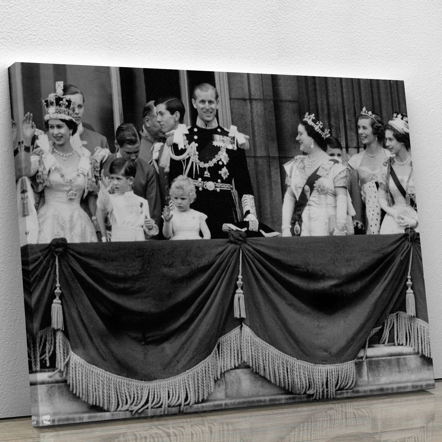 Queen Elizabeth II Coronation group appearance on balcony Canvas Print or Poster
