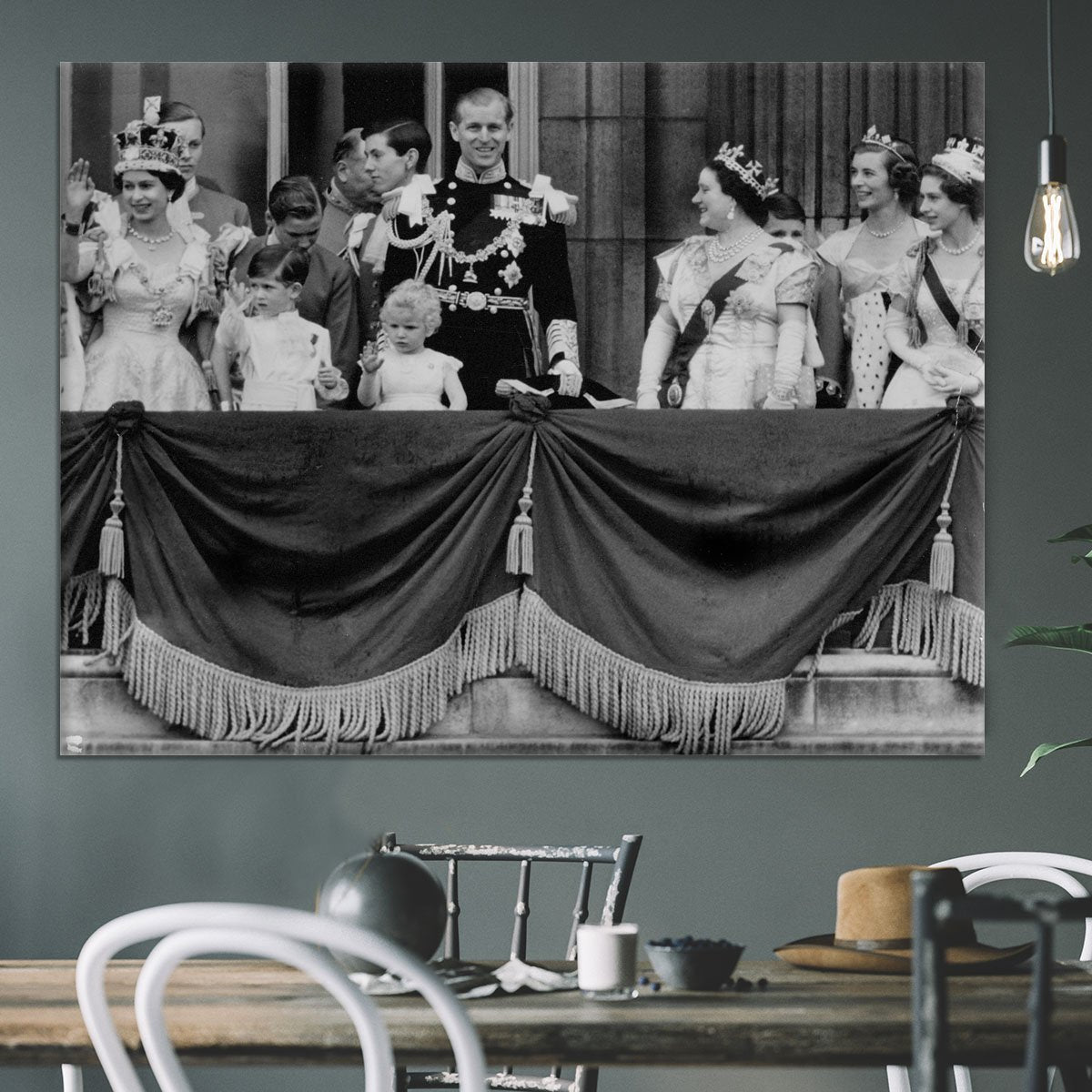 Queen Elizabeth II Coronation group appearance on balcony Canvas Print or Poster